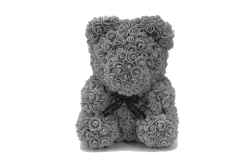 Grey Rose Teddy Bear