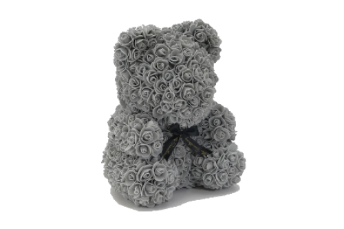 Grey Rose Teddy Bear